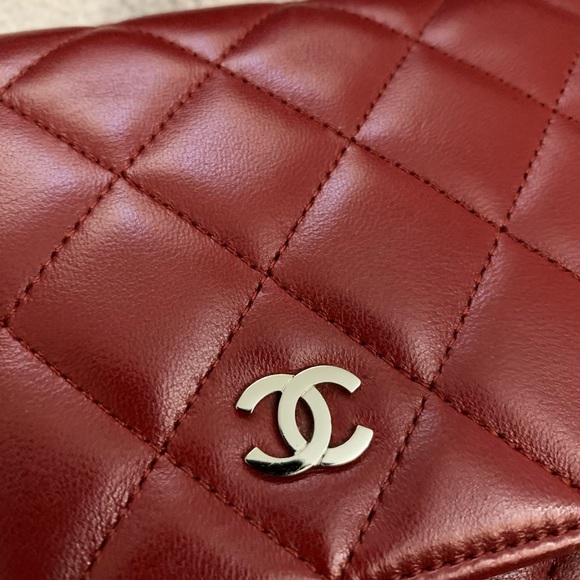 Chanel Classic Wallet on Chain Red Lambskin SHW - Picture 5 of 16